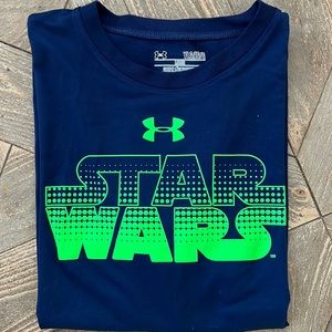 Star Wars Under Armour boys Dri fit short sleeved shirt. Excellent condition!
